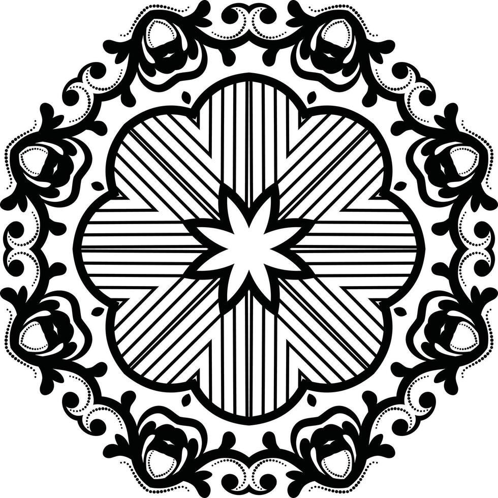 Islamic Spiritual Mandala Design Art Circular Pattern in the Form of a Mandala Decorative Ornament in Ethnic Oriental Style. vector