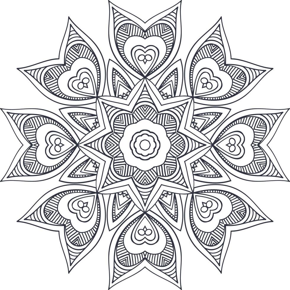 Abstract Art Flower Ornament Art Circular Pattern in the Form of a Mandala Decorative Ornament in Ethnic Oriental Style. vector