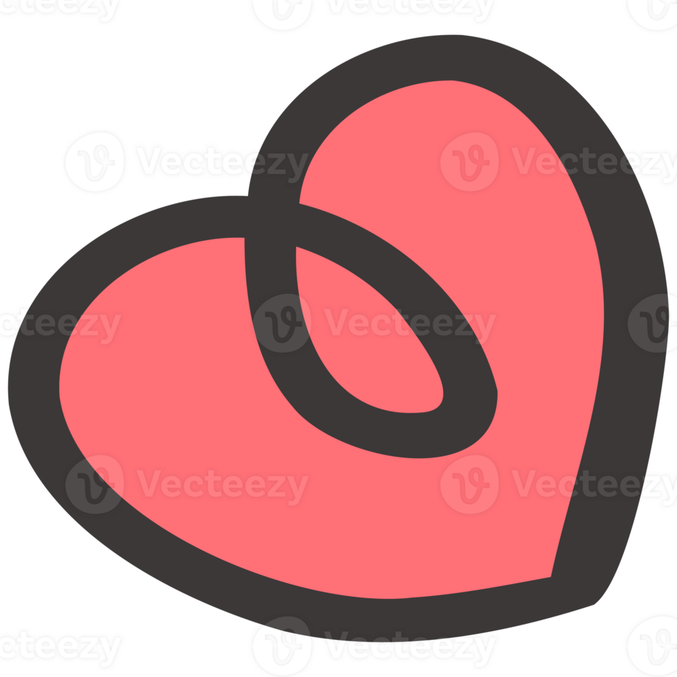 Cute Heart Valentine doodle cartoon hand drawing png
