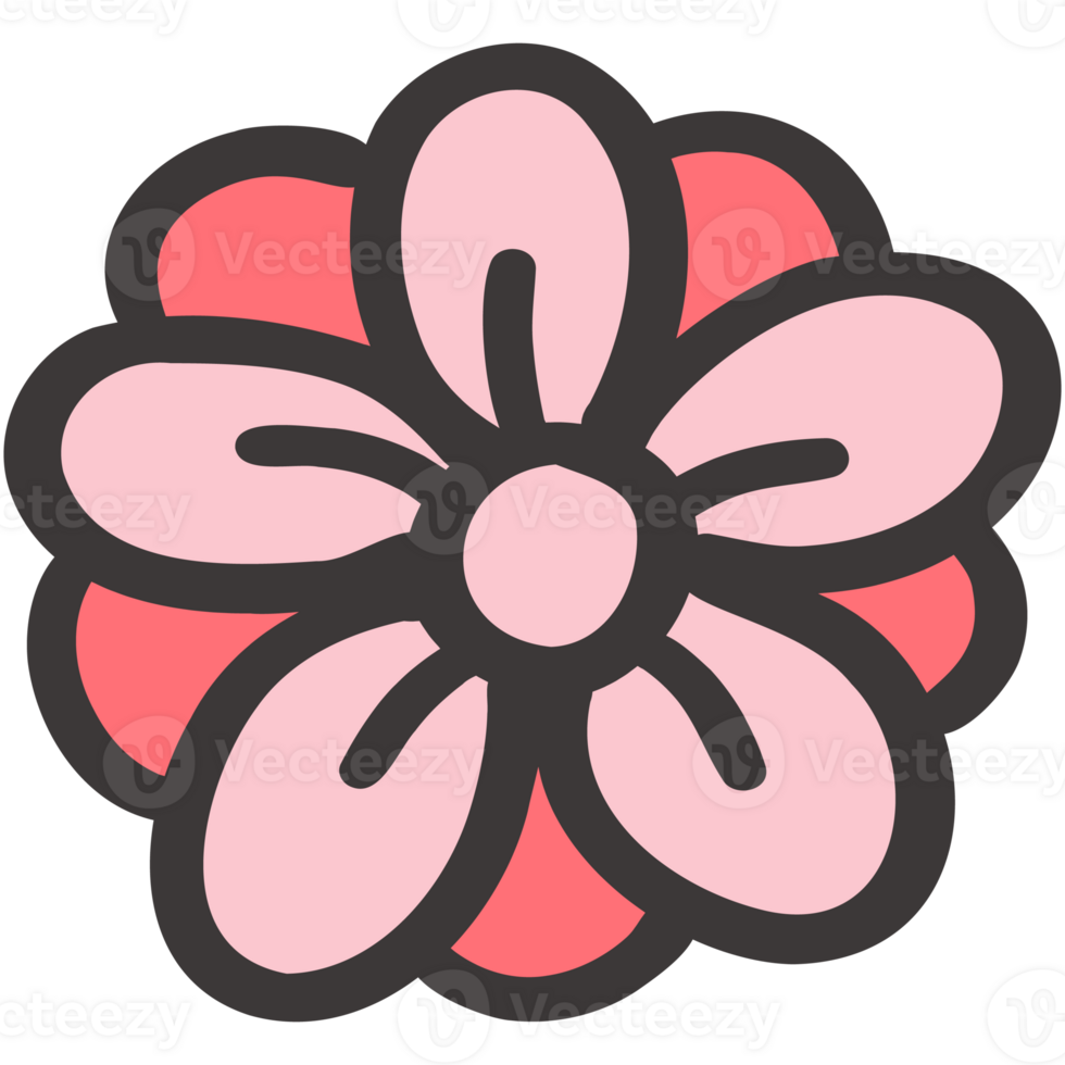 Flower floral valentine doodle cartoon hand drawing png