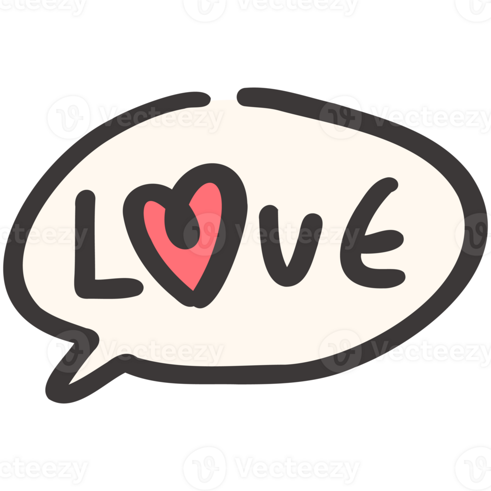 Valentine love doodle cartoon hand drawing png