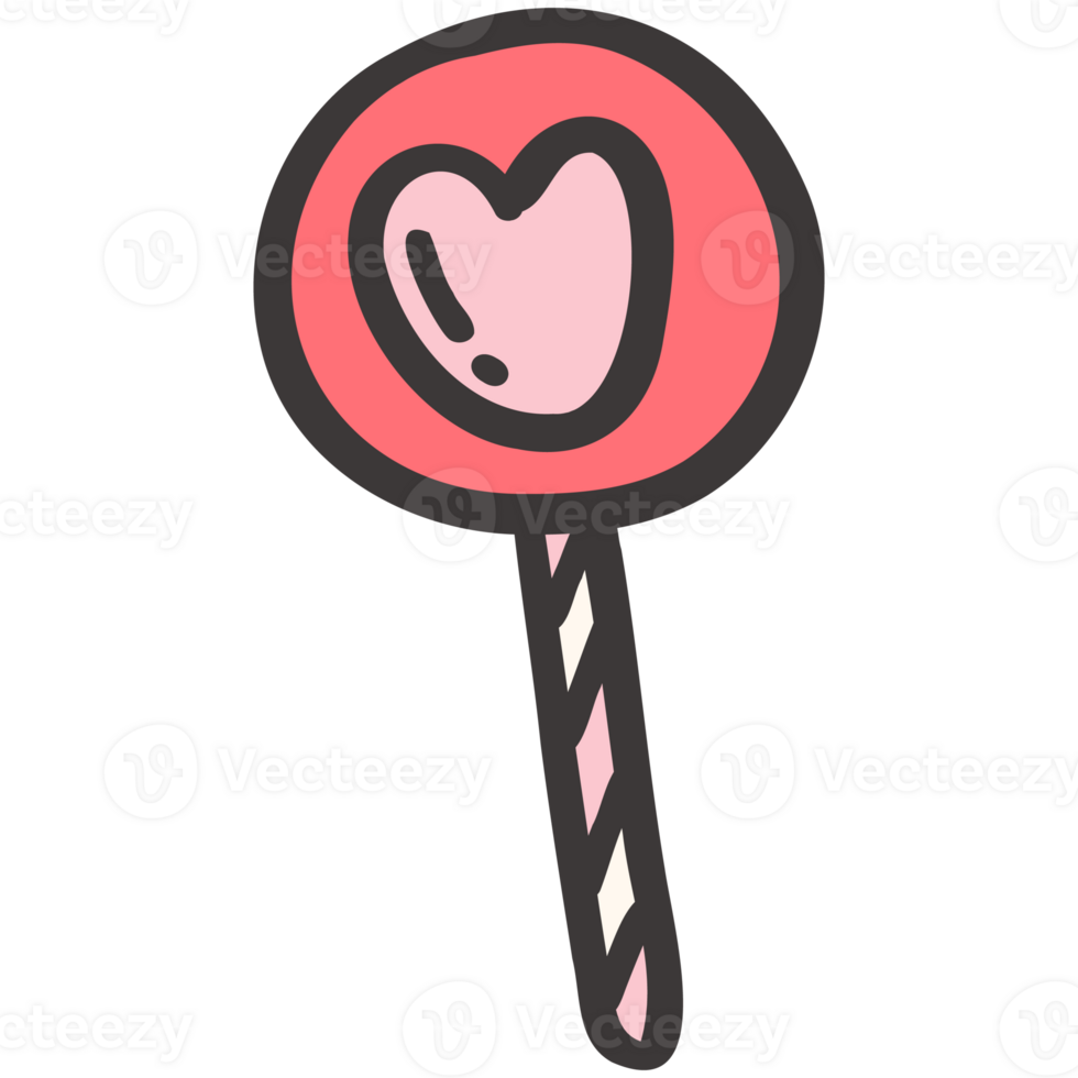 Valentine love candy heart doodle cartoon hand drawing png