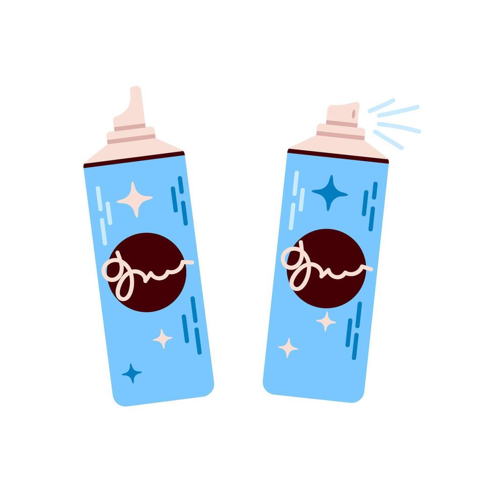 Blue Beauty product for hair, hair styling. Flat illustration isolated on white background vector
