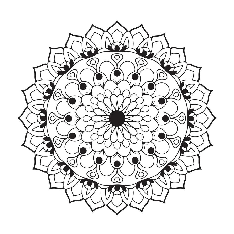 Mandala Line Drawing Design, Mandala Pattern Designs,Mandala Line Frame Background vector