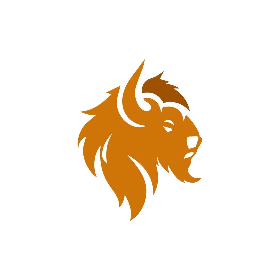 Bison logo icon silhouette vector
