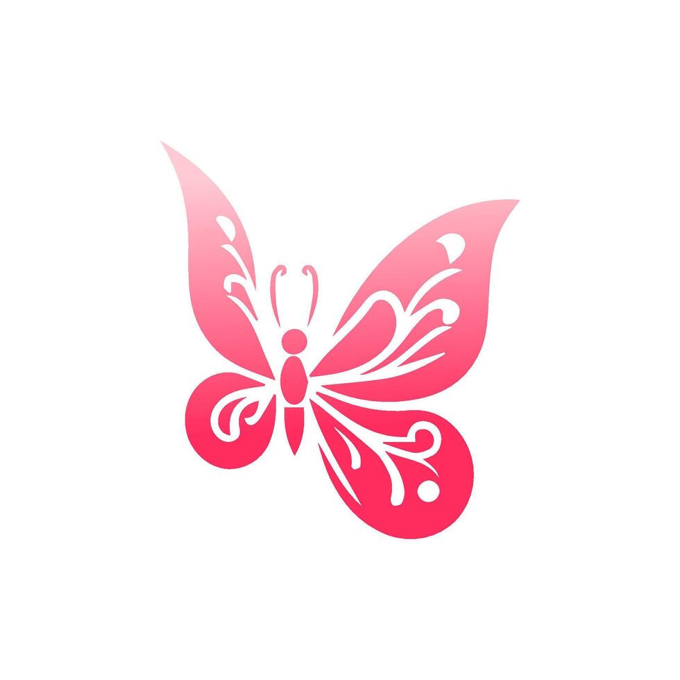 Butterfly pink color vector