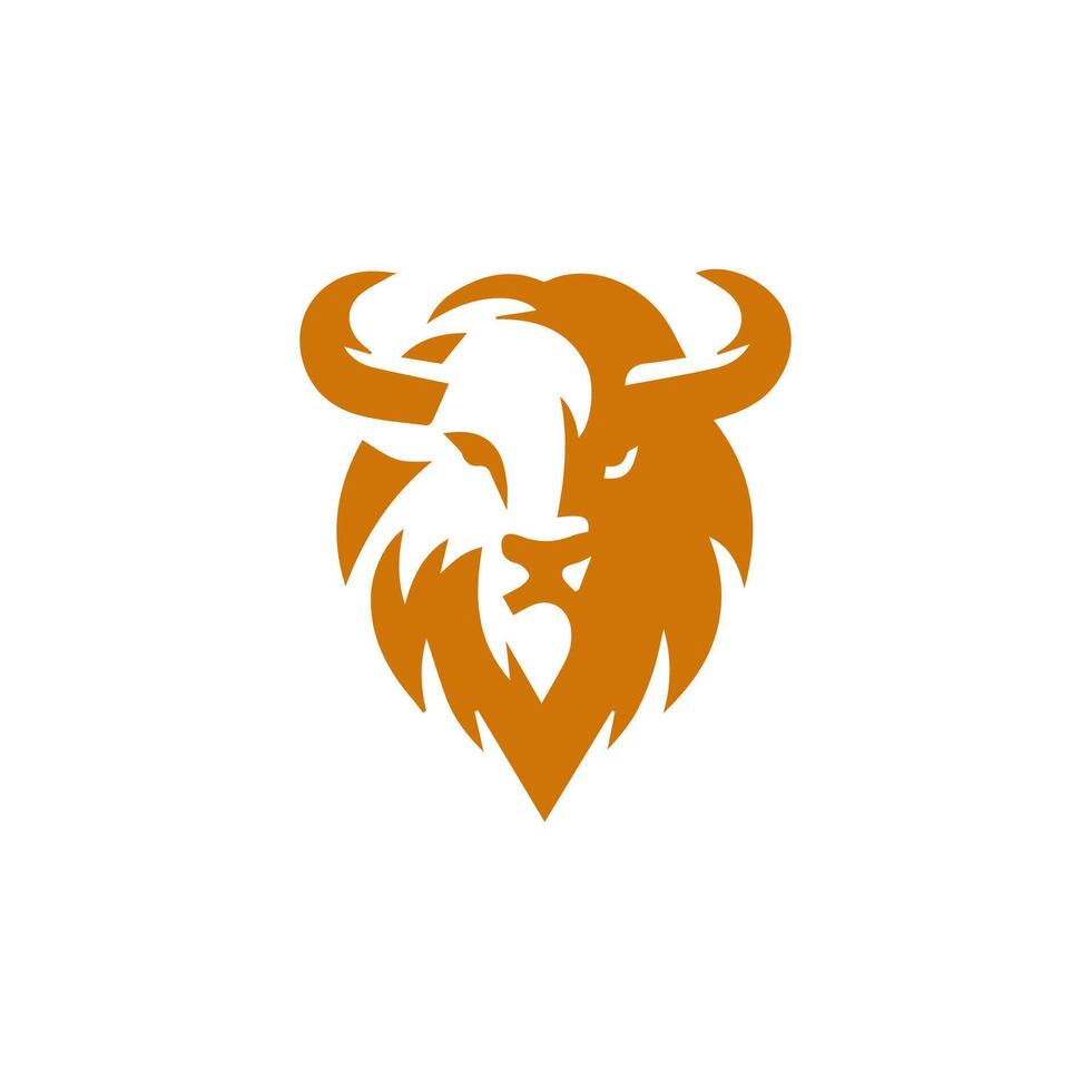 Bison logo design template vector