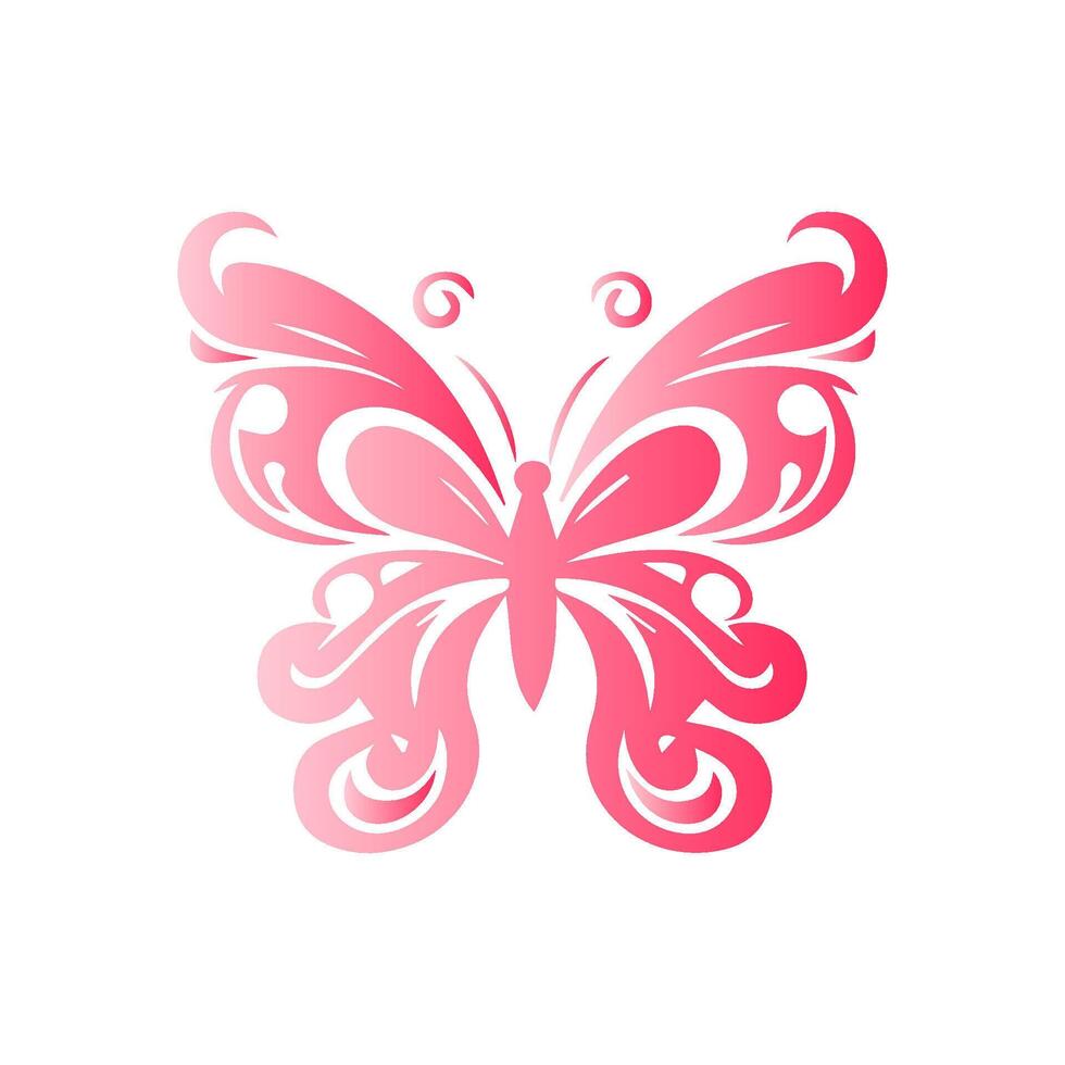 Butterfly pink flying vector