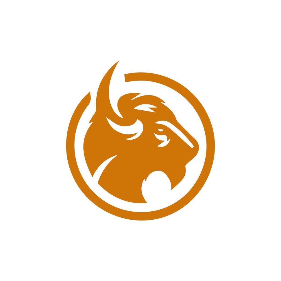 Bison logo template illustration inspiration design bison logo silhouette vector