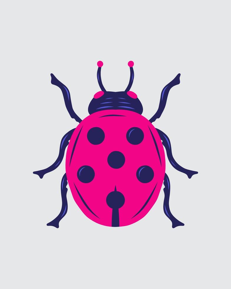 Lady bugs vintage style clip art illustration garden insect ecosystem sticker print art editable vector