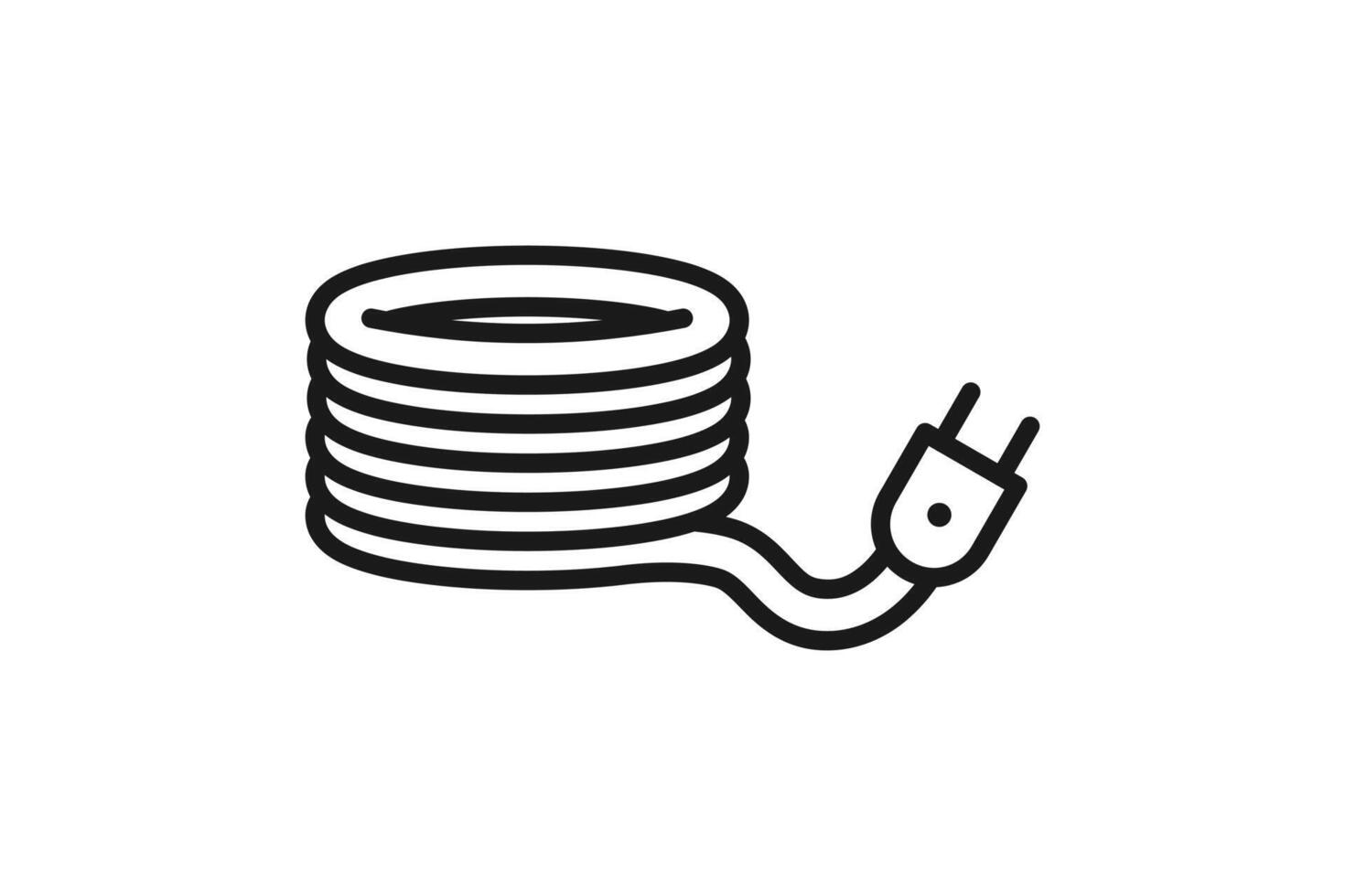 cable reel and plug icon extension cord vector