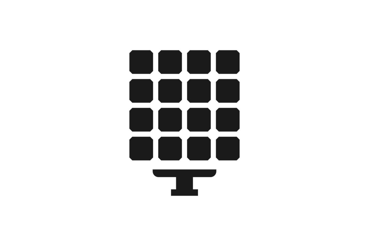 black isolated solar panel icon vector