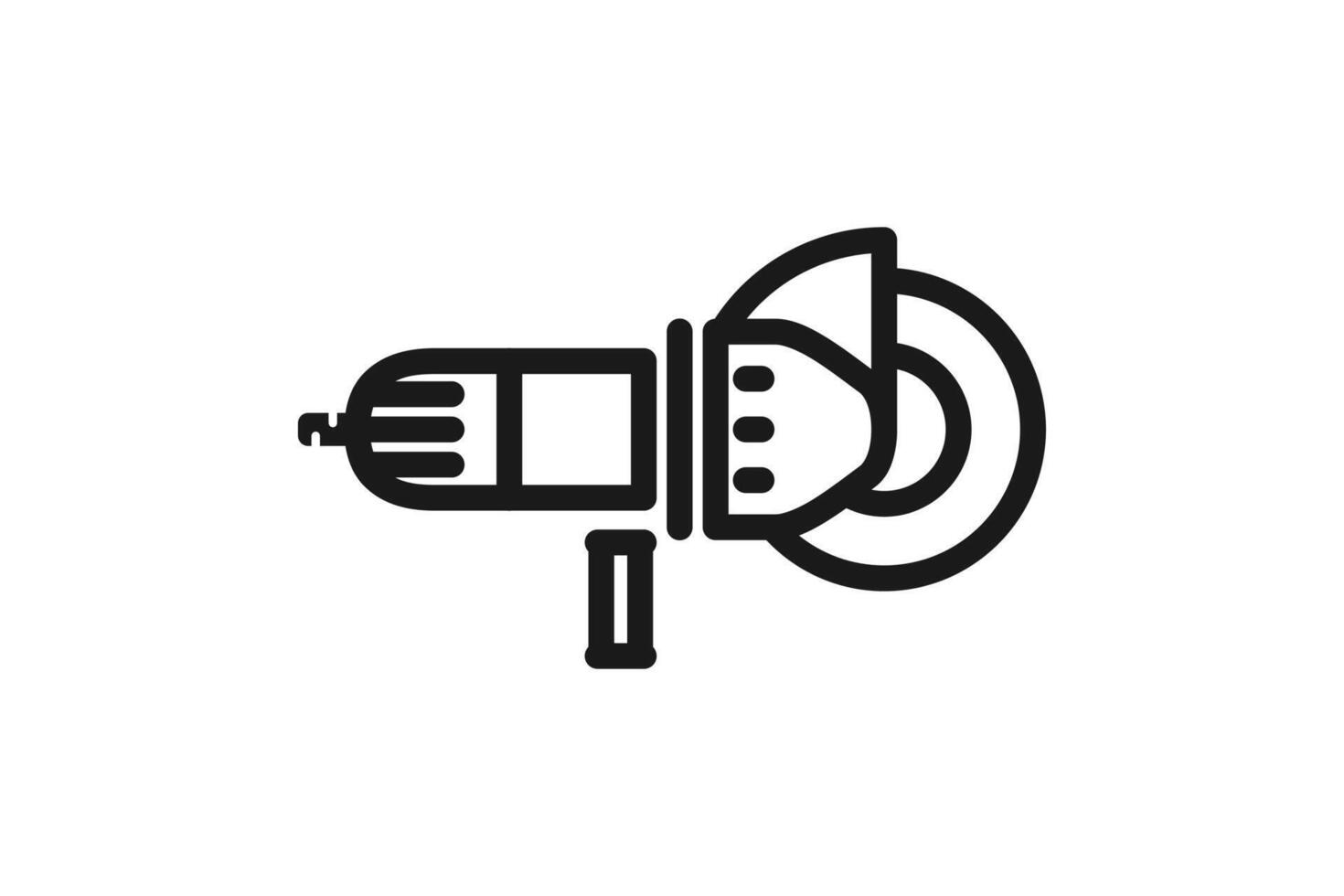 icon angle grinder iron cutting tool vector