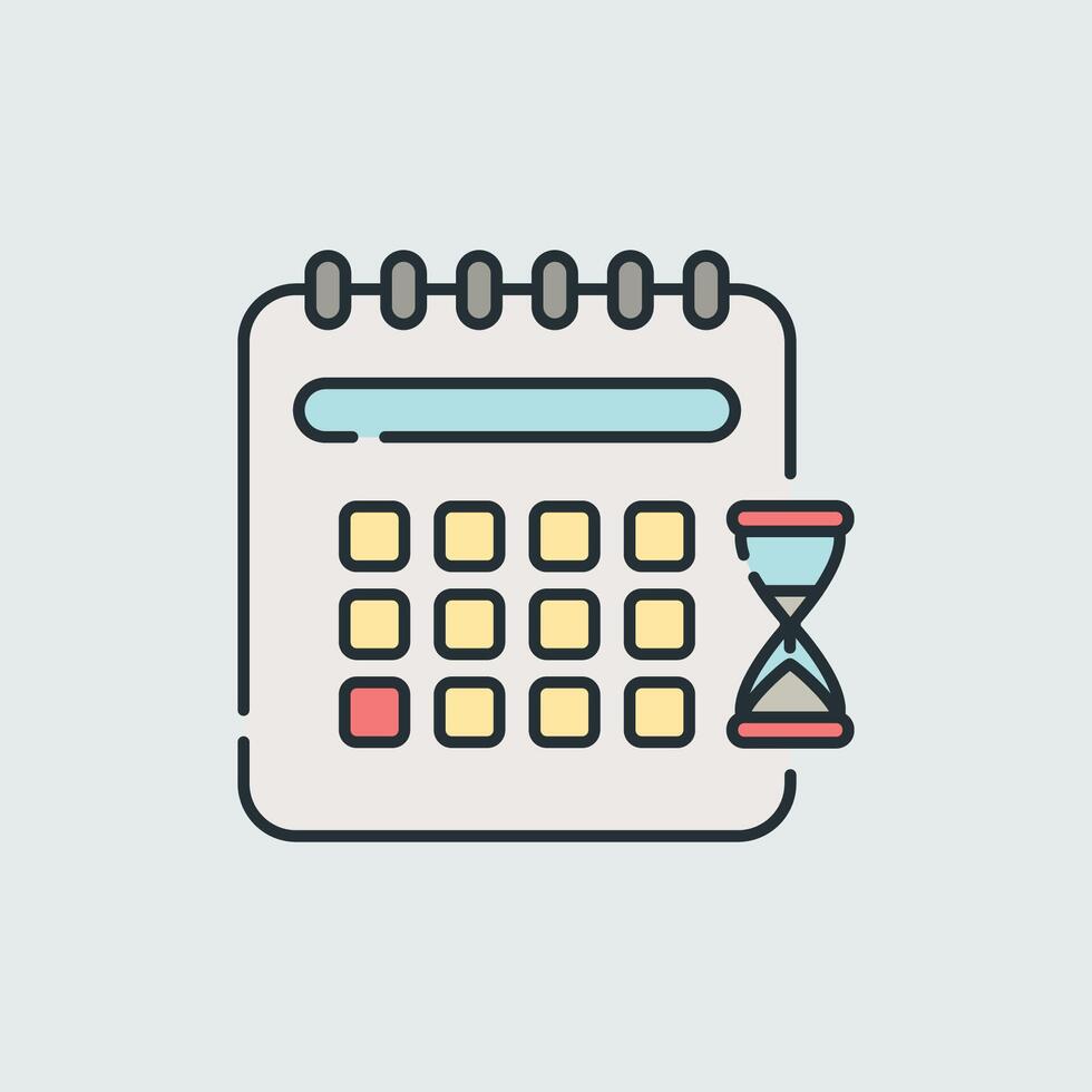 Calendar and Hourglass Icon vector
