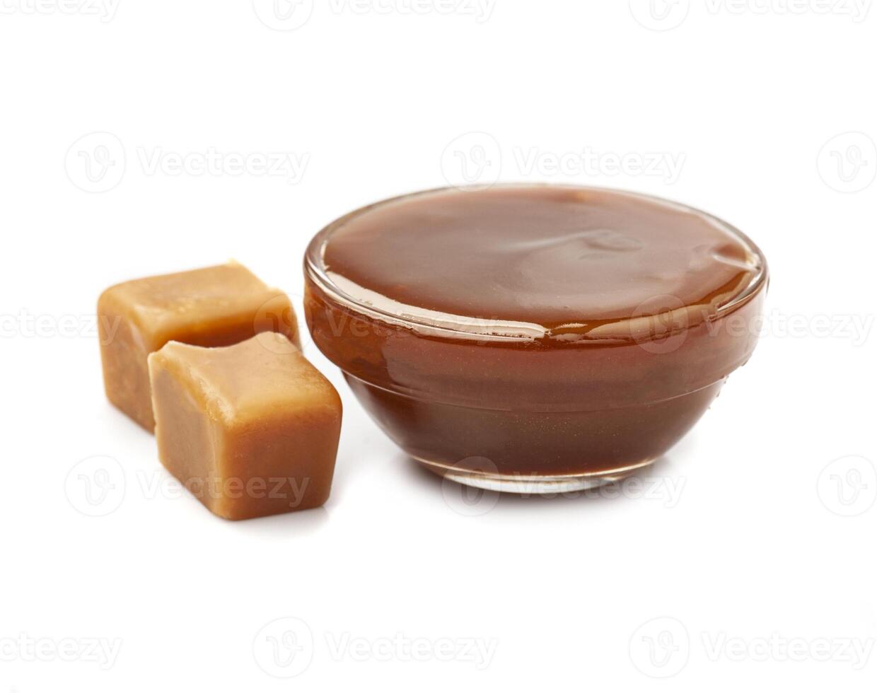 Caramel sauce closeup photo