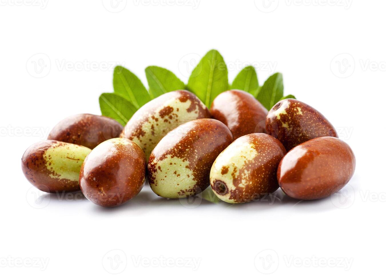Sweet dates with leaves photo