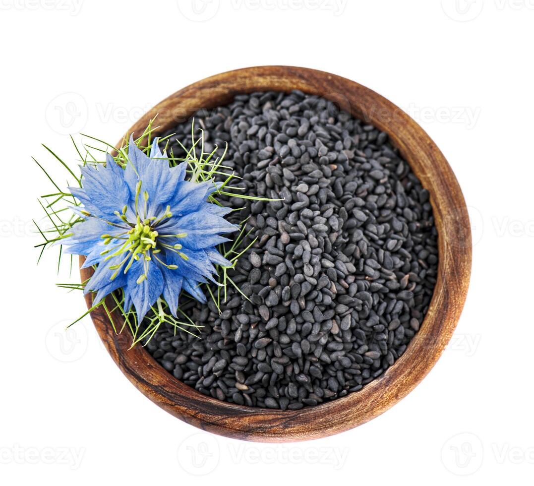 Black cumin seeds and nigella sative photo