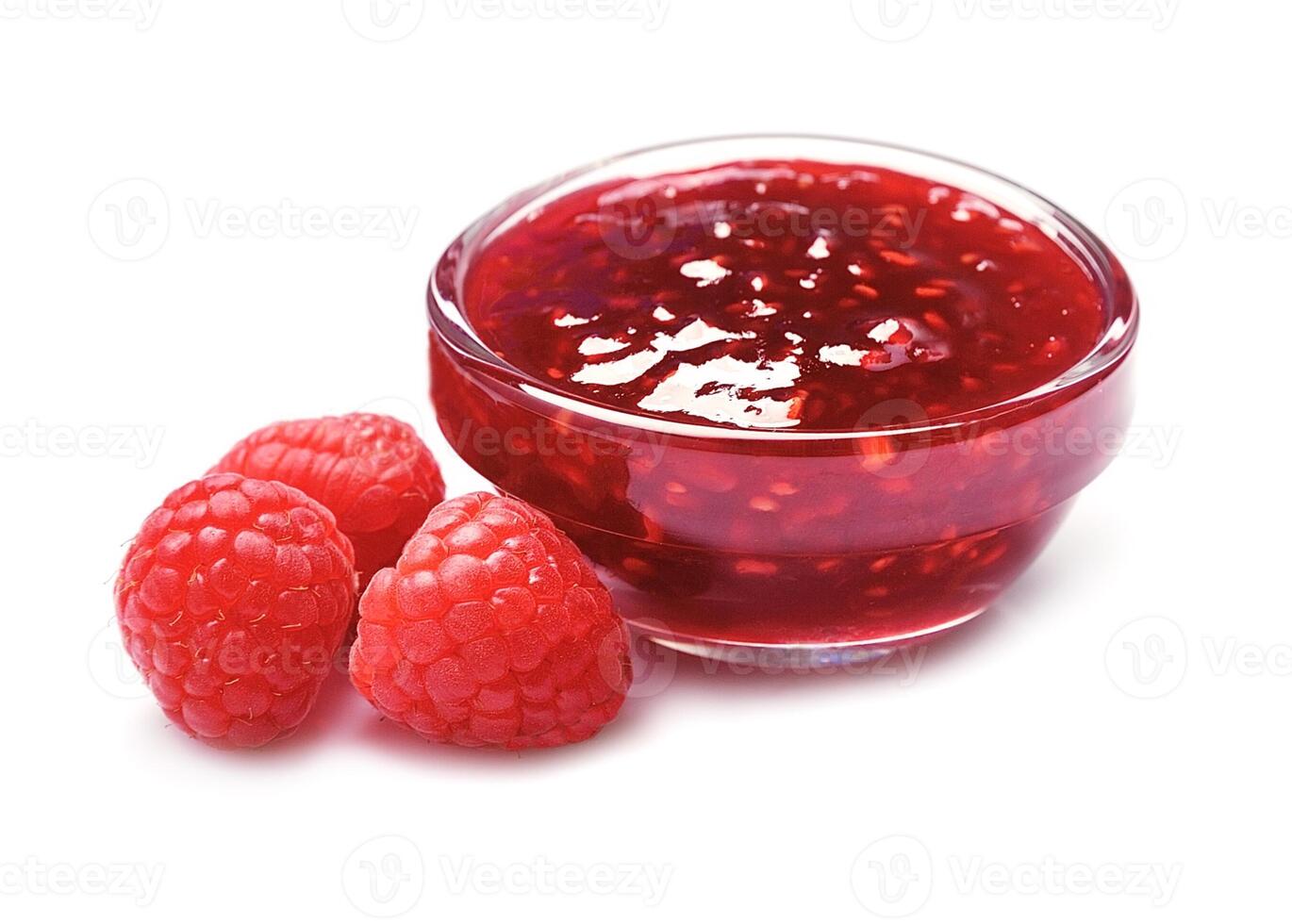 Raspberry jam with berry photo