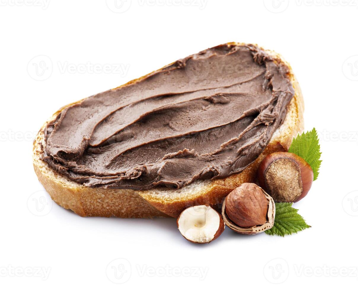 Toast with chocolate cream photo
