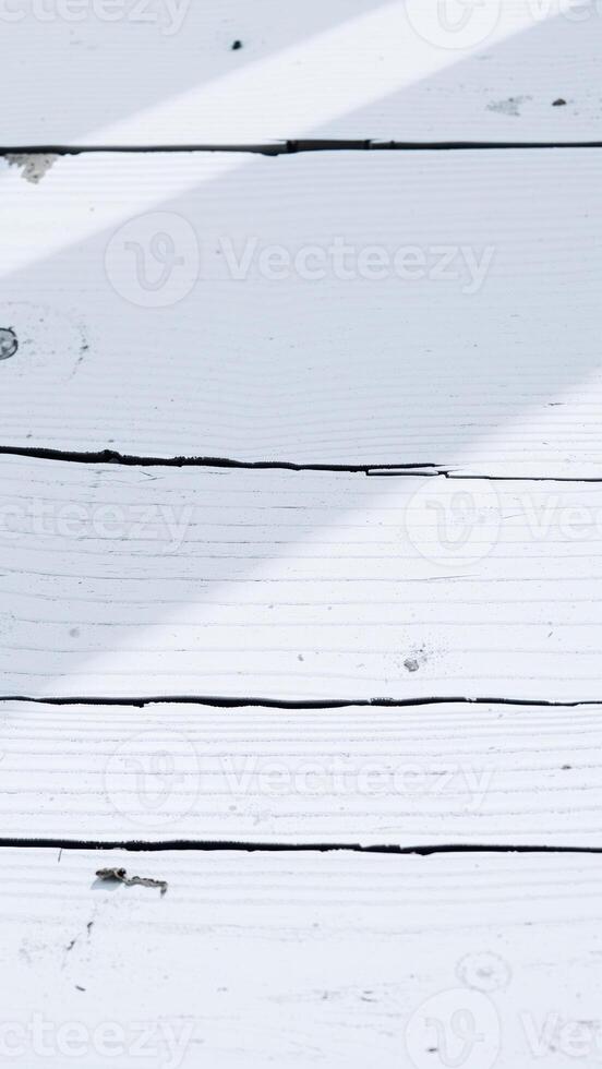 close-up view of horizontal white weathered wooden planks photo