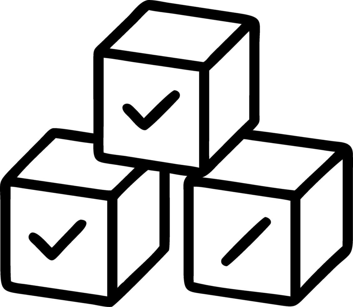 Wood cube check mark blue background checklist concept copy space concept as Wooden cubes with check mark icon depict checklist organization concept in Photo Stock Concept and e Clean vector