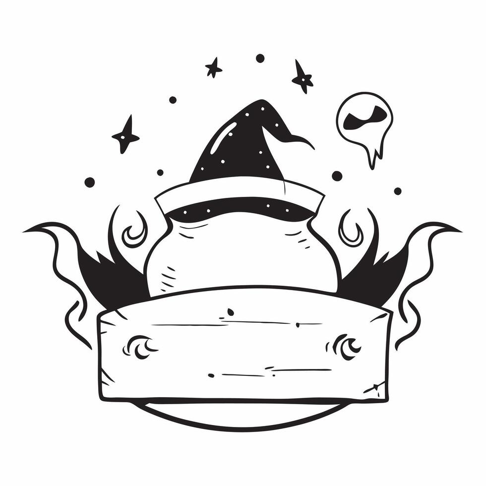 Witch Hat and Bat Border with Spooky Night Wording concept as A spooky border frame featuring a witch hat and bats perfect for Halloween celebrations The words Spooky Night are pr Clean vector