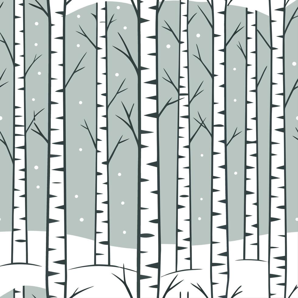 Winter trees seamless pattern with tall pine trees and light snow for a serene winter forest scene concept as Serene winter trees pattern with pine trees and light snow ideal for a Clean Set 2 vector