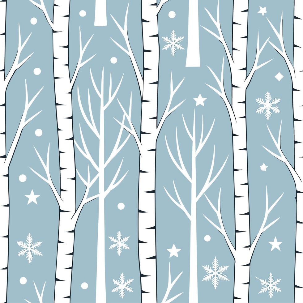 Winter trees seamless pattern with frosted pine trees and light snowfall for a subtle cool seasonal design concept as Cool winter trees pattern with frosted pine trees and light sn Clean Set 4 vector