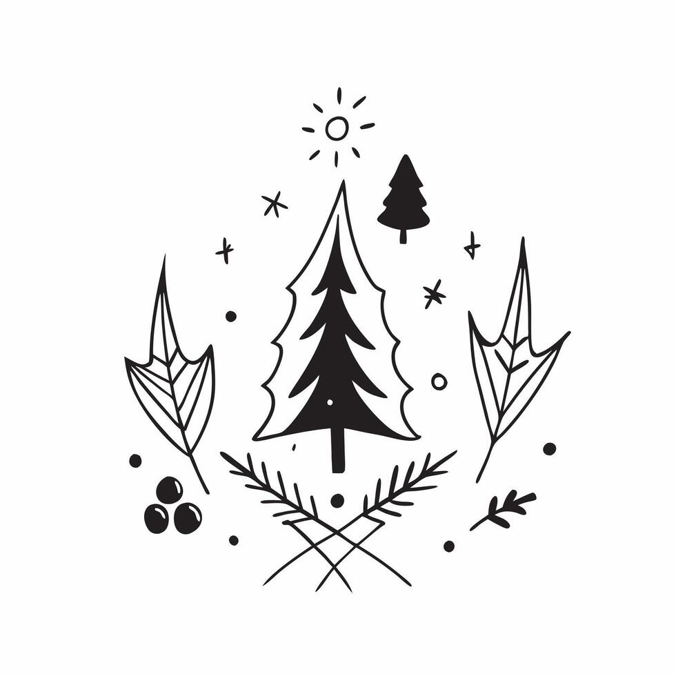 Winter seamless pattern with pine trees holly leaves and berries for a festive holiday design concept as Holiday winter pattern with pine trees holly leaves and berries for a festi Clean vector