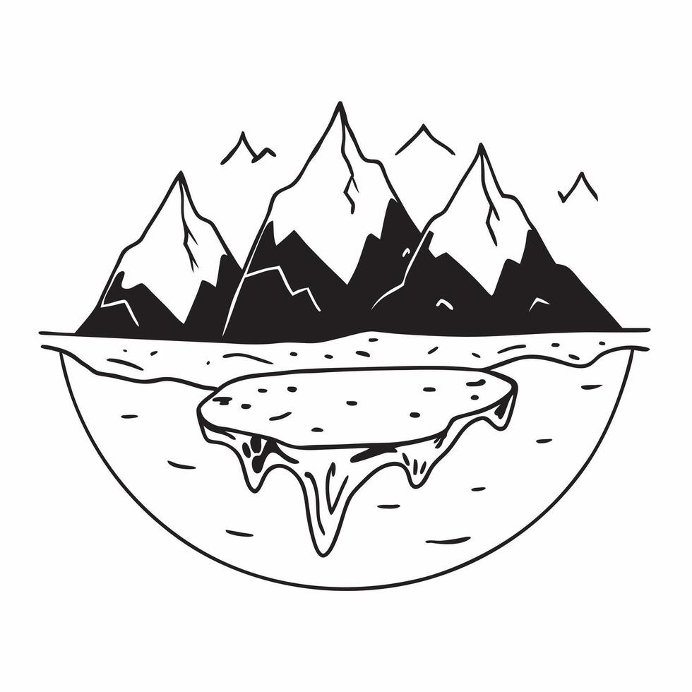 Winter seamless pattern with icy mountains snow capped peaks and frozen lakes for a dramatic winter landscape concept as Dramatic winter landscape pattern with icy mountains snow c Clean vector