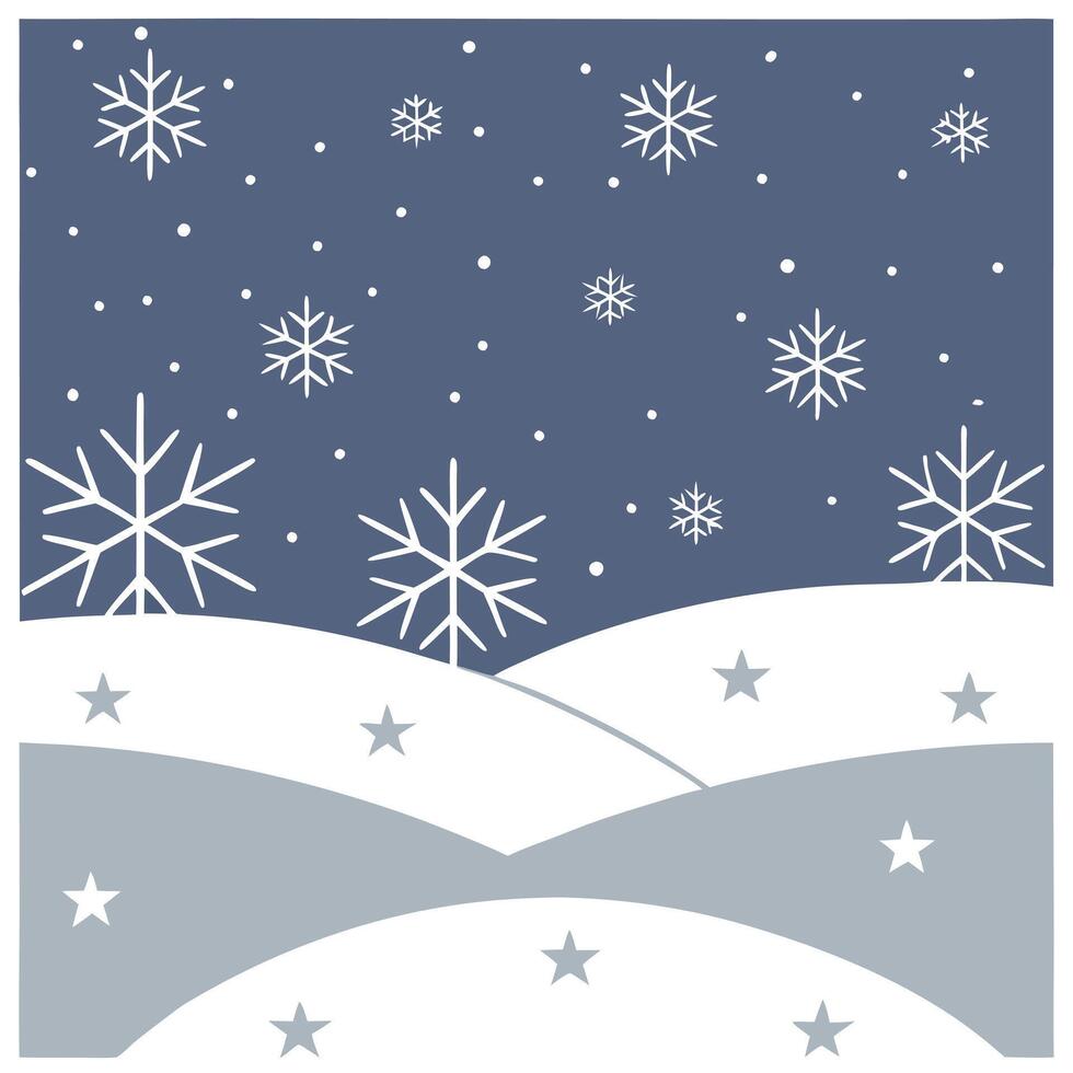 Winter nights seamless pattern with soft snowflakes frosty landscapes and star filled skies for a serene night design concept as Serene winter night pattern with soft snowflakes fr Clean Set 2 vector