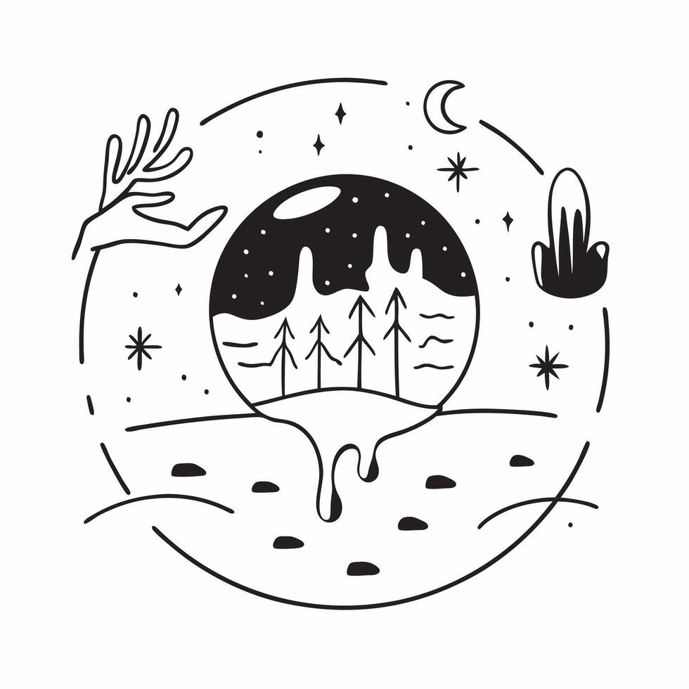 Winter nights seamless pattern with glowing stars icy lakes and frosty branches for a cool winter night atmosphere concept as Cool winter night pattern with glowing stars icy lakes Clean vector