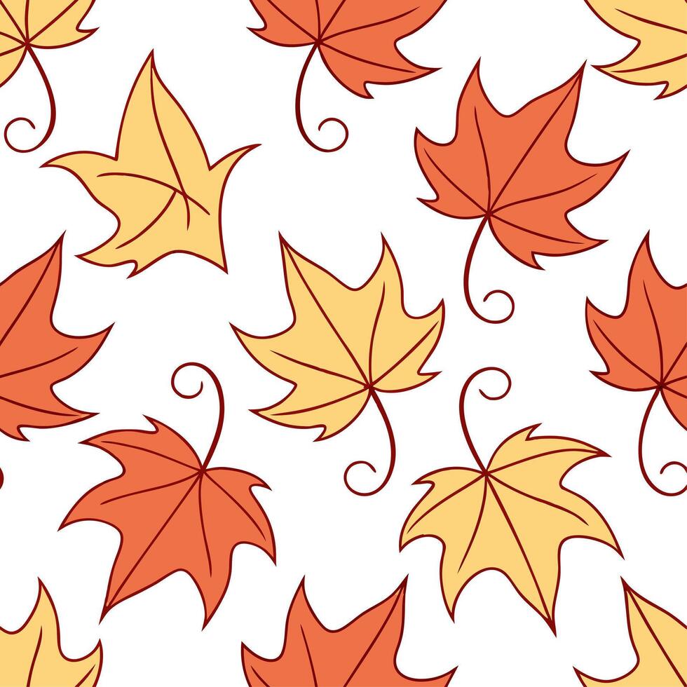 Whimsical autumn leaves seamless pattern with swirling leaf shapes and soft gradients for a dreamy fall effect concept as Dreamy autumn leaves pattern with swirling shapes and soft Clean Set 2 vector