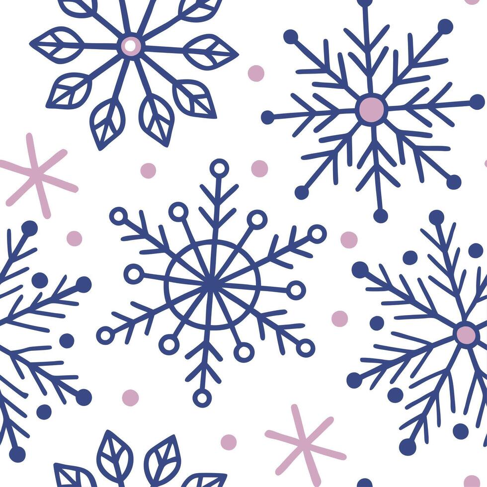 Whimsical snowflake seamless tile pattern with playful shapes and bright accents concept as Playful snowflake shapes with bright accents create a whimsical seamless tile pattern pe Clean vector