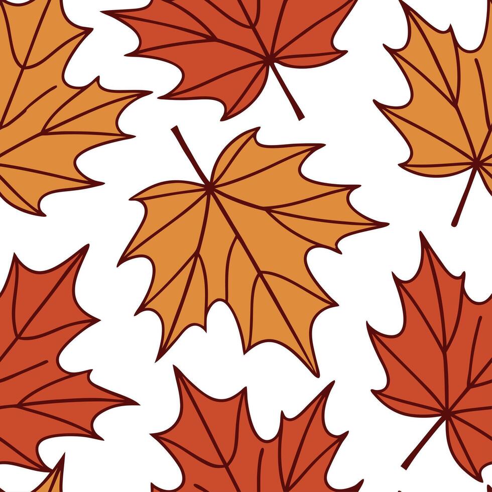 Warm autumn leaves seamless pattern with rich browns reds and oranges for a cozy fall inspired design concept as Cozy autumn leaves pattern with rich brown red and orange hues idea Clean Set 4 vector