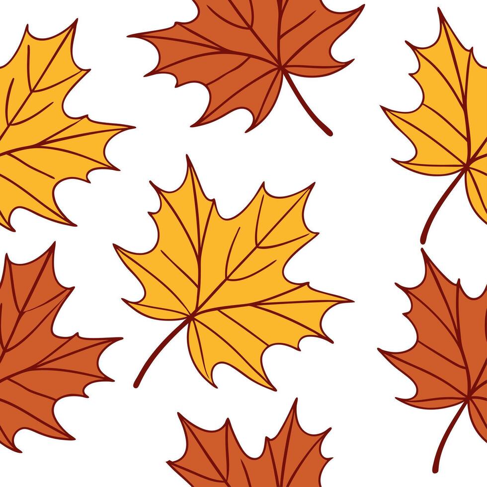Warm autumn leaves seamless pattern with rich browns reds and oranges for a cozy fall inspired design concept as Cozy autumn leaves pattern with rich brown red and orange hues idea Clean Set 2 vector