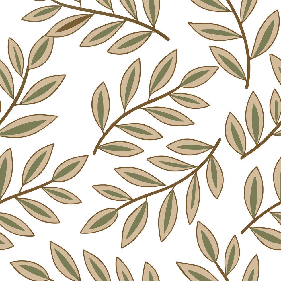Vintage spring leaves seamless pattern with earthy tones and soft textures for a natural organic design concept as Organic spring leaves pattern with earthy tones and soft textures Clean Set 2 vector