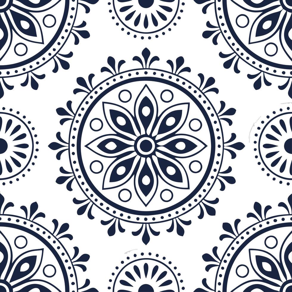 Vintage medallion seamless tile pattern ornate details isolated white background perfect for classic home decor concept as Creating seamless tile pattern featuring vintage medallio Clean Set 16 vector