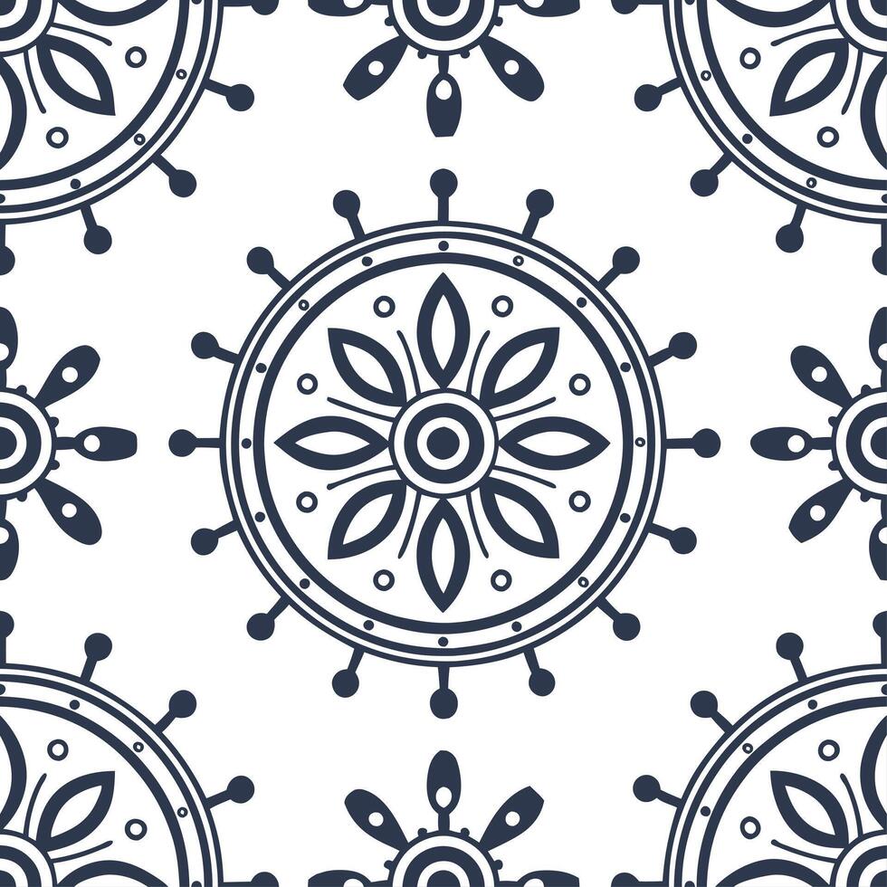 Vintage medallion seamless tile pattern ornate details isolated white background perfect for classic home decor concept as Creating seamless tile pattern featuring vintage medallio Clean Set 3 vector