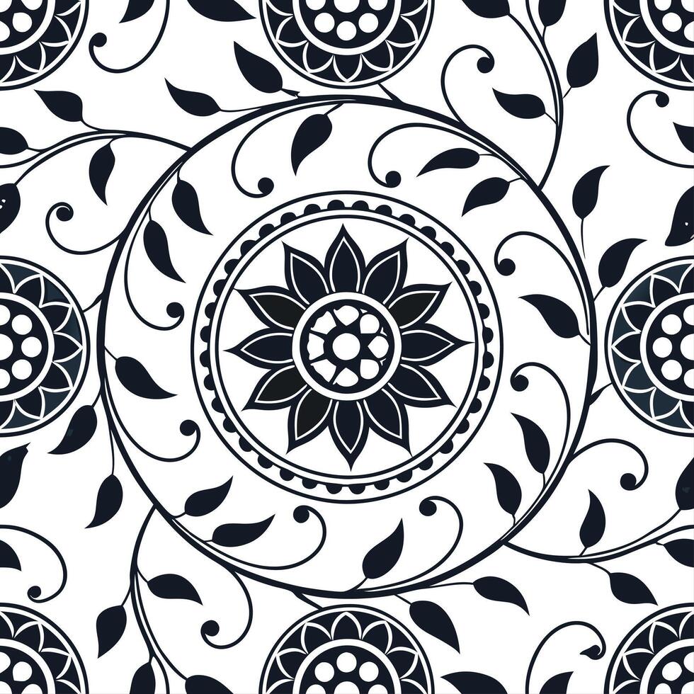 Vintage medallion seamless tile pattern ornate details isolated white background perfect for classic home decor concept as Creating seamless tile pattern featuring vintage medallio Clean Set 8 vector