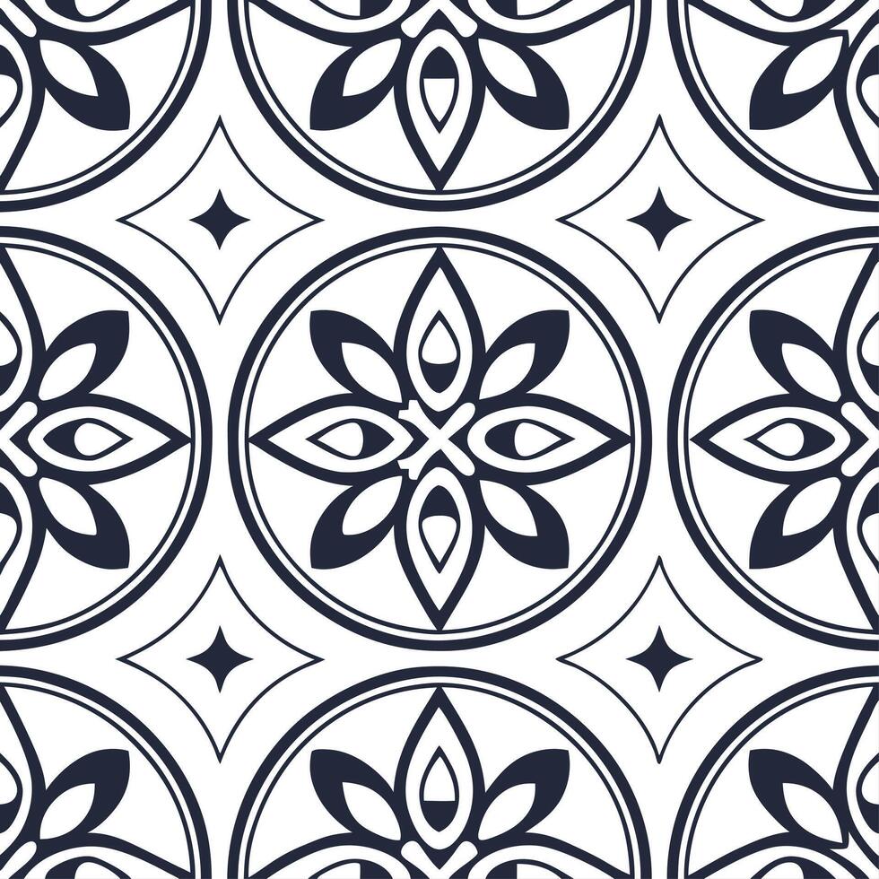 Vintage medallion seamless tile pattern ornate details isolated white background perfect for classic home decor concept as Creating seamless tile pattern featuring vintage medallio Clean Set 5 vector