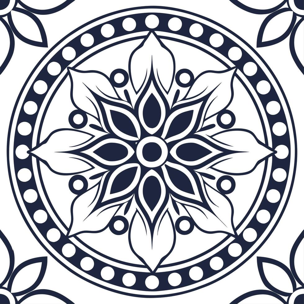 Vintage medallion seamless tile pattern ornate details isolated white background perfect for classic home decor concept as Creating seamless tile pattern featuring vintage medallio Clean Set 4 vector