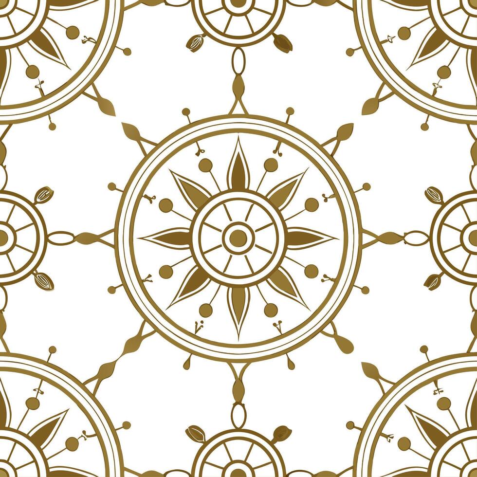 Vintage medallion seamless tile pattern ornate details isolated white background perfect for classic home decor concept as Creating seamless tile pattern featuring vintage medallio Clean Set 6 vector