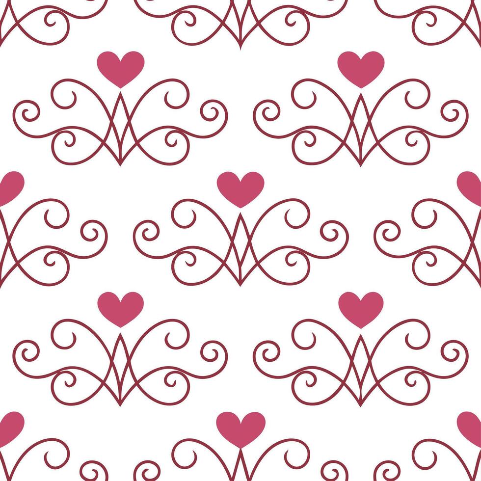 Valentine love letters seamless tile pattern with romantic scripts and heart accents for sentimental decor concept as Romantic scripts and heart accents arranged seamlessly for sen Clean vector