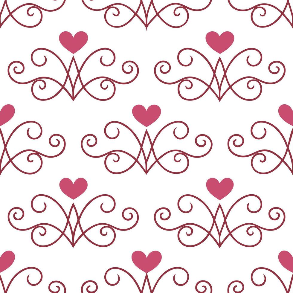 Valentine love letters seamless tile pattern with romantic scripts and heart accents for sentimental decor concept as Romantic scripts and heart accents arranged seamlessly for sen Clean Set 3 vector