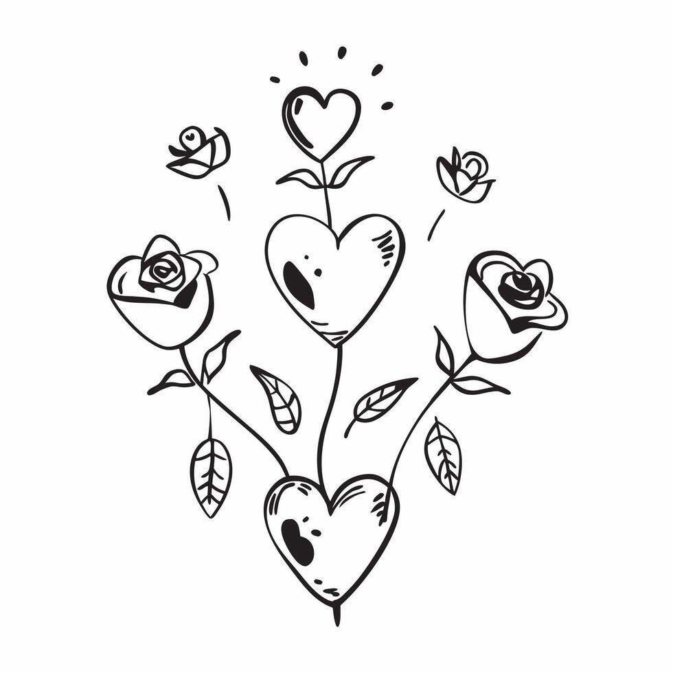 Valentine hearts and roses seamless tile pattern with romantic blooms and soft pink hues for elegant decor concept as Romantic rose blooms and soft pink hearts arranged seamlessly Clean Set 5 vector