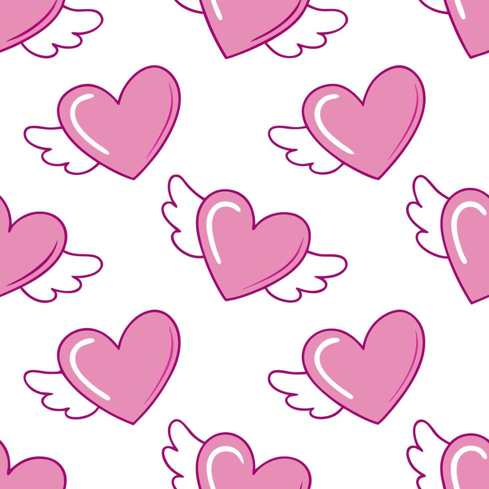 Valentine hearts and lovebirds seamless tile pattern with romantic elements and soft pink tones for charming decor concept as Romantic lovebirds and soft pink hearts arranged seaml Clean Set 9 vector