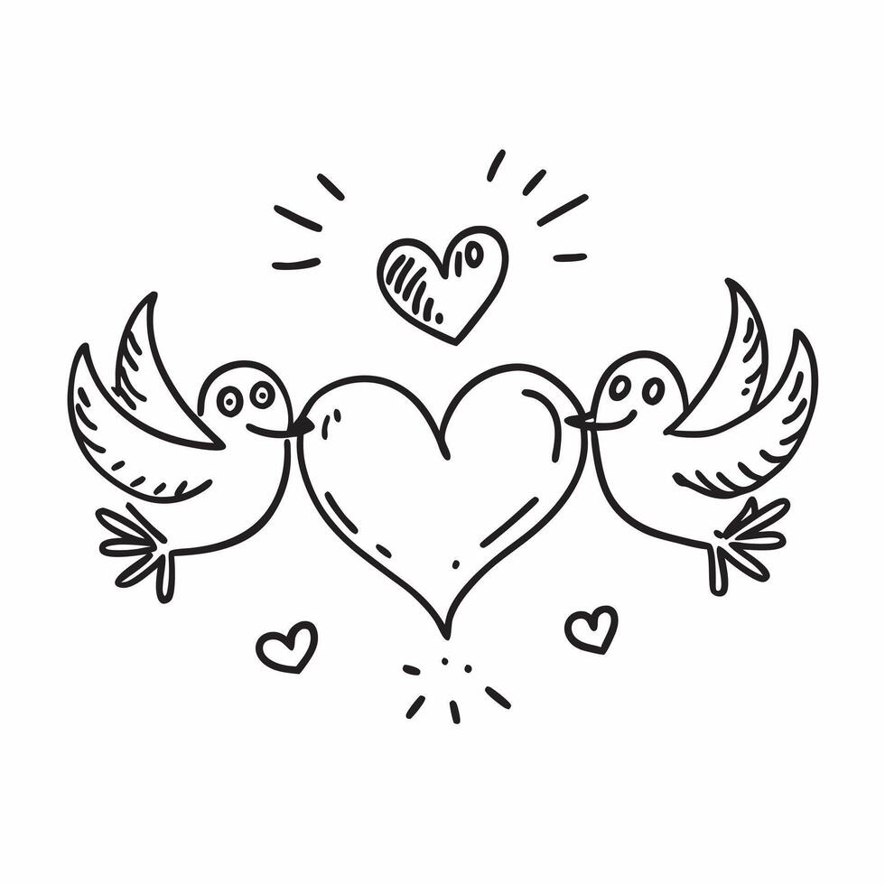 Valentine hearts and lovebirds seamless tile pattern with romantic elements and soft pink tones for charming decor concept as Romantic lovebirds and soft pink hearts arranged seaml Clean Set 6 vector