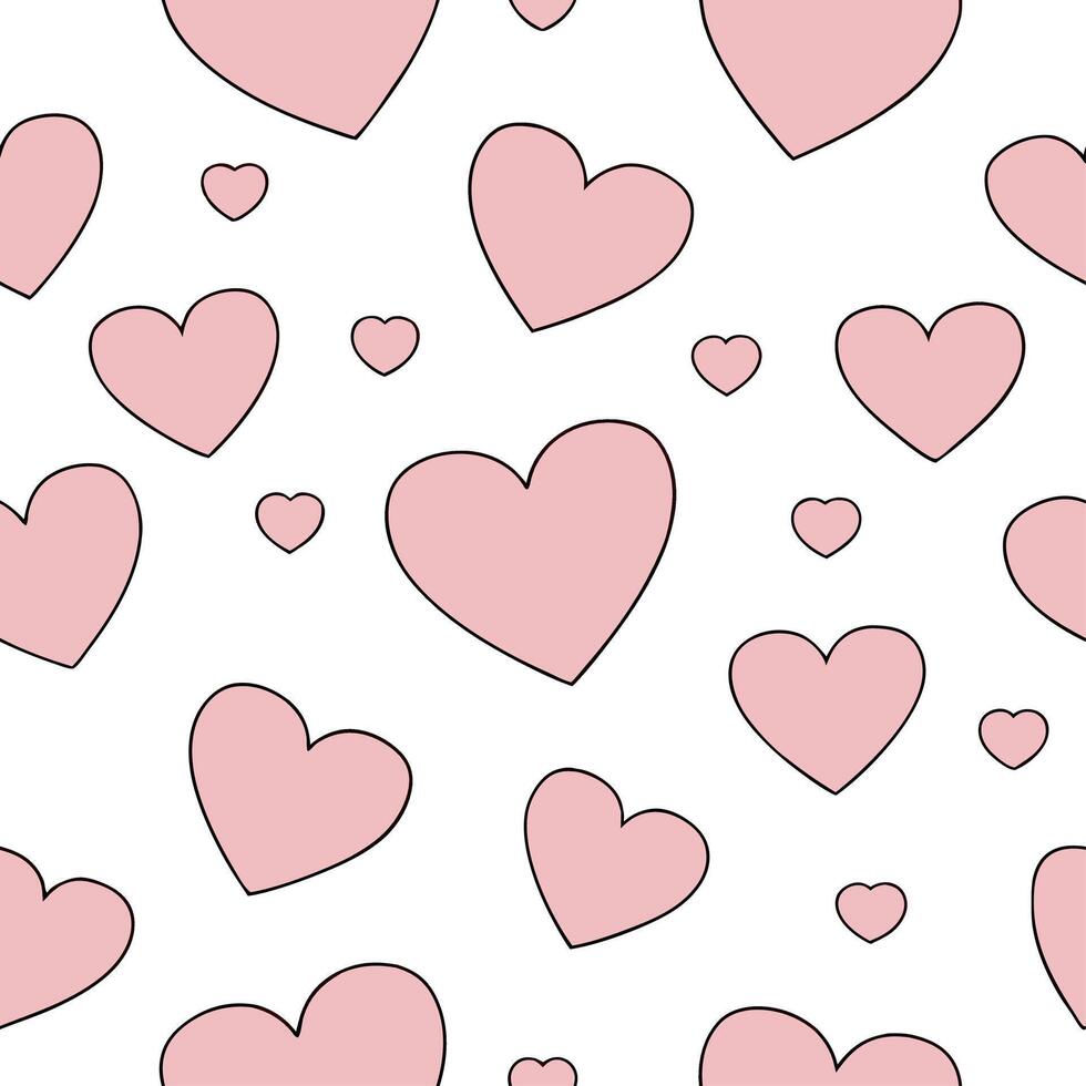 Valentine hearts and love quotes seamless tile pattern with elegant scripts and romantic hues for sentimental decor concept as Elegant script love quotes and romantic hearts arrang Clean Set 2 vector