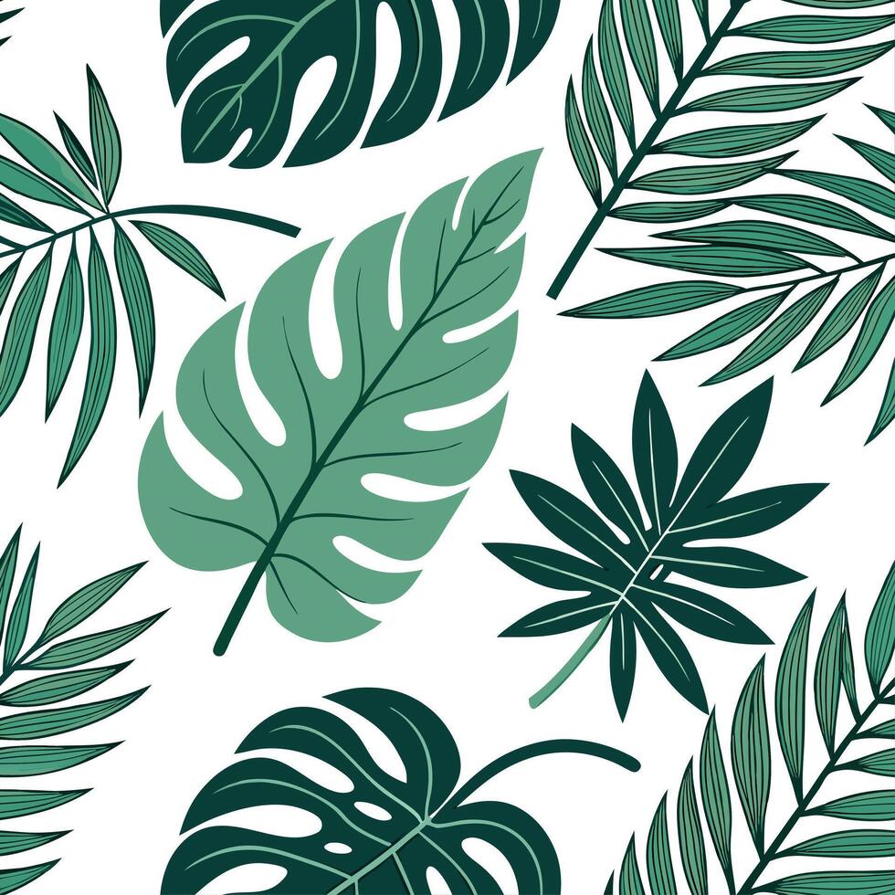 Tropical frame seamless tile pattern with lush foliage and vibrant greenery concept as Lush tropical frames form seamless tile patterns with vibrant greenery adding exotic vibrancy Clean vector